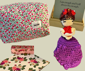 Frida Peachy Gurumi & Floral Peach Pouch